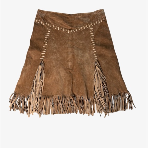 Vintage Arden B Suede Fringe Cowgirl Festival Skirt - Picture 3 of 12